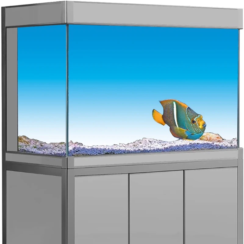 Aquarium Fish Wallpaper Hd - 水族館の背景ステッカー、ブルートランジションHDペイント壁紙水槽の背景装飾PVC