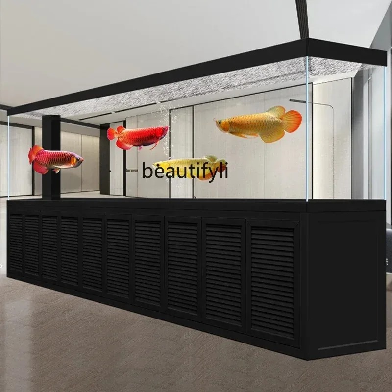 Live Fish Aquarium - 新型超大型オフィス用アルミ製水槽 リビングルーム 家庭用超白ガラス水槽 H