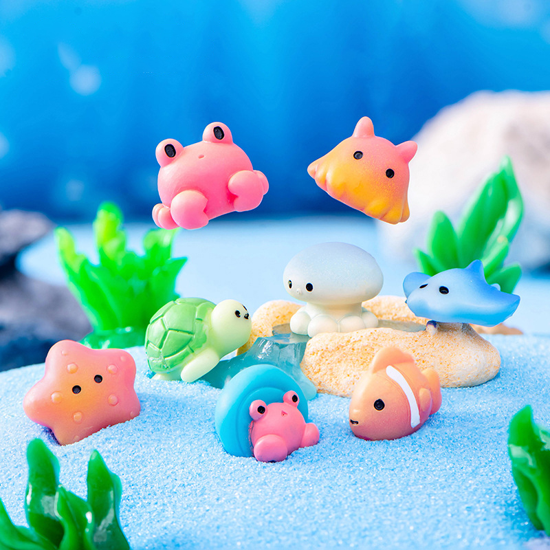 Aquarium Fish Names - 創造的な樹脂海の動物、イルカのqctopuss、クラゲの置物、風景の装飾品、家の装飾、水族館の水槽