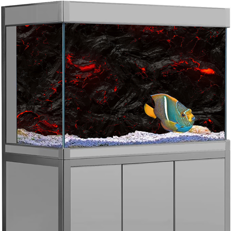 Aquarium Fish Wallpaper Hd - 溶岩石水族館背景ステッカー壁 HD 絵画壁紙水槽背景装飾 PVC