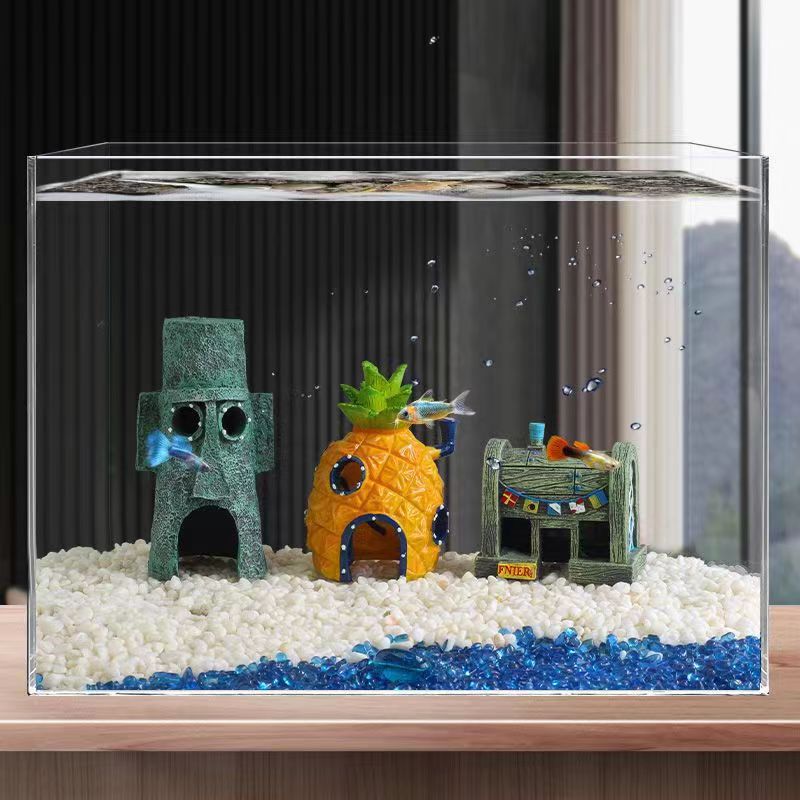 Aquarium Fish Names - パイナップルハウス水槽装飾品 樹脂製隠れ家 魚のシェルター 水槽の景観装飾 デスクトップ水槽用装飾