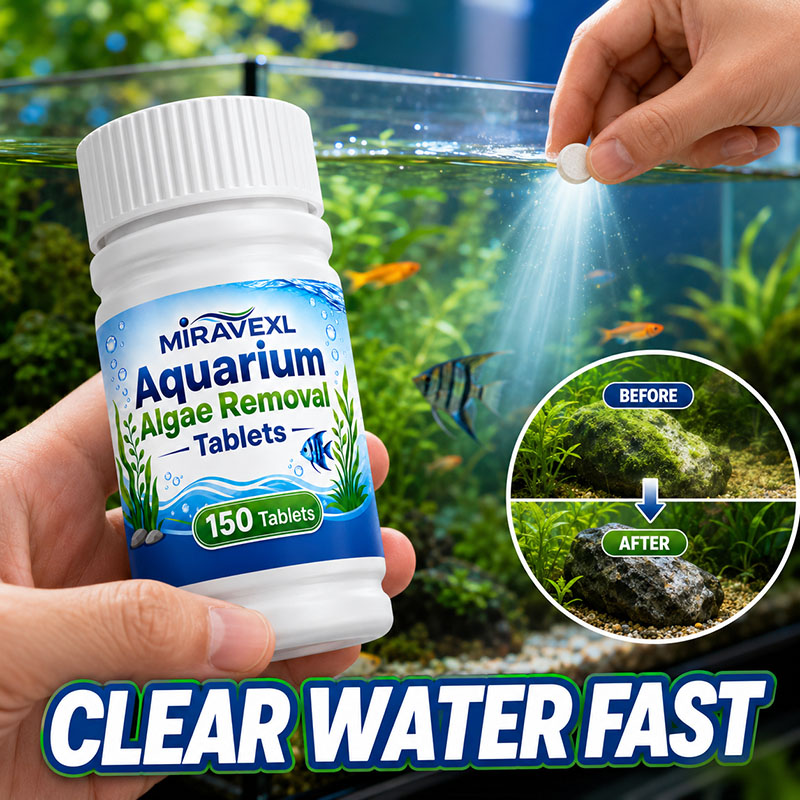 Live Fish Aquarium - ミラベックスL 150 水槽藻類除去タブレット、安全な藻類抑制剤、淡水魚と水生植物のための迅速な緑水除去剤