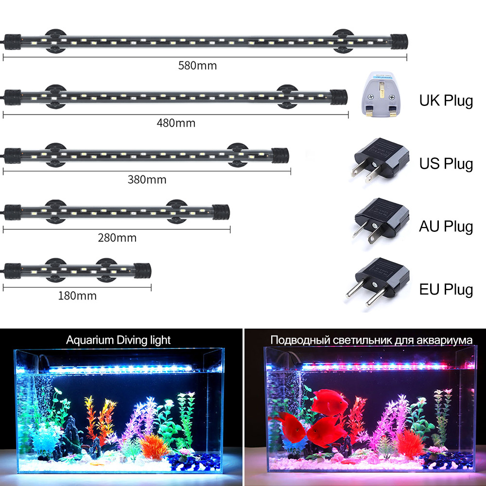 Aquarium Fish Lamp - 90-260V 水族館ライト LED 防水水槽クリップライト水中装飾照明水中ランプ植物成長ランプ 18-58 センチメートル