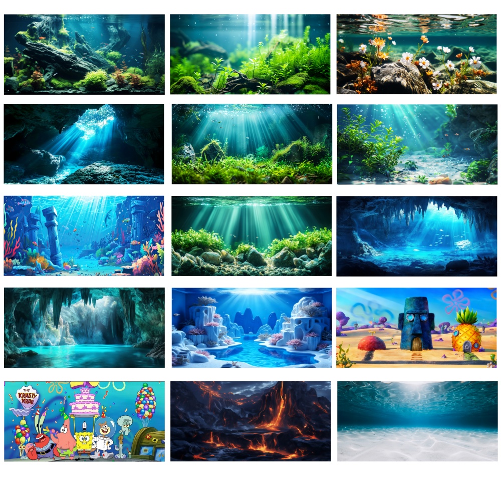 水槽背景ステッカー 80x40cm 防水 魚タンク装飾 PV - Aquarium Fish Wallpaper Hd のレビューと価格