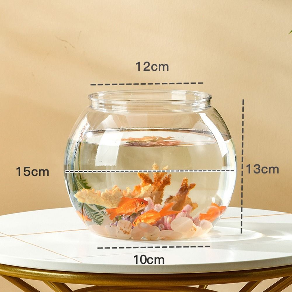 ホームデコレーション クリア透明丸型水槽 プラスチック製小型 - Aquarium Fish Names のレビューと価格