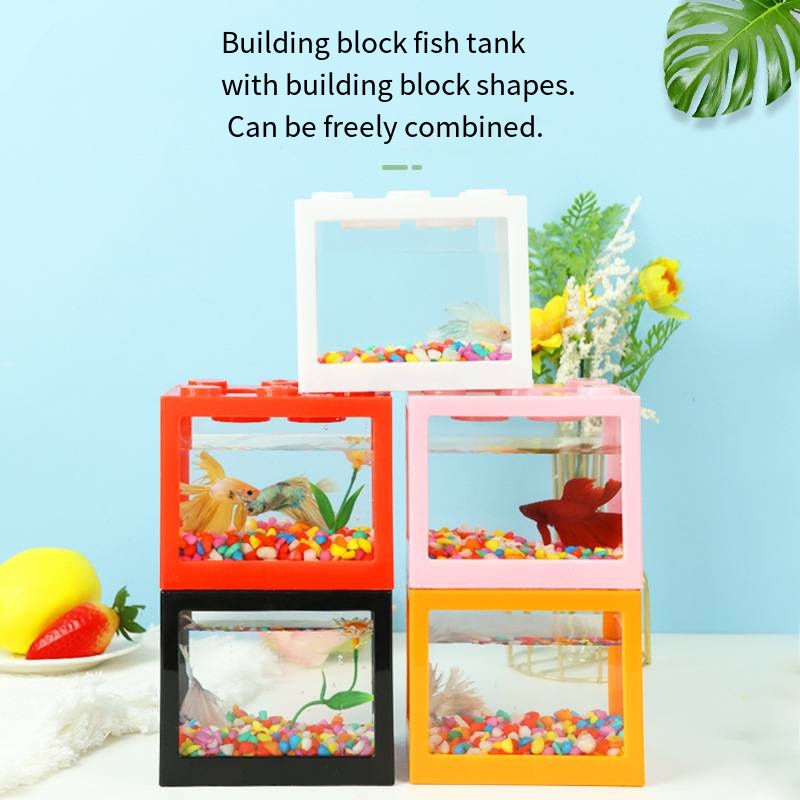 斬新なブロック型ミニ水槽 デスクトップ金魚鉢 小型金魚鉢 テ - Aquarium Fish Names のレビューと価格