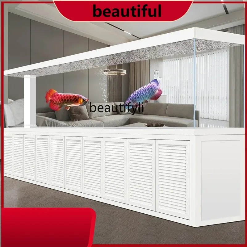 新型超大型オフィス用アルミ製水槽 リビングルーム 家庭用超白 - Live Fish Aquarium のレビューと価格