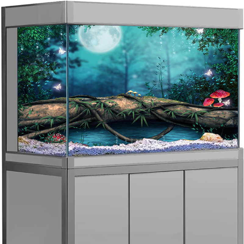魔法の森水族館背景ステッカーHD防水PVC水槽装飾ポスター魔 - Aquarium Fish Wallpaper Hd のレビューと価格