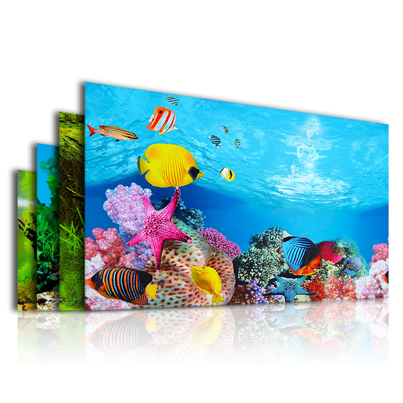 水族館用 3D 背景両面 HD 水槽風景ステッカー壁 Lan - Aquarium Fish Wallpaper Hd のレビューと価格