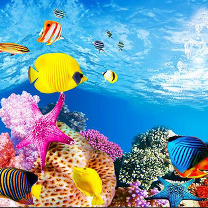 BAAU 水槽背景紙 HD画像 7D 立体水槽壁紙 背景画  - Aquarium Fish Wallpaper Hd のレビューと価格