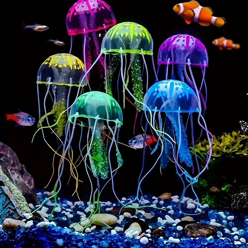発光シミュレーションクラゲ 2個入り ランダムカラー 浮遊水 - Aquarium Fish Games のレビューと価格
