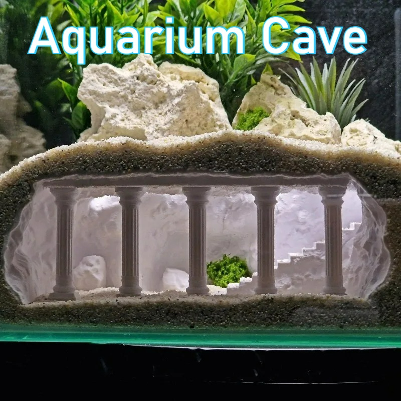3Dプリント製の水槽用洞窟、人工ローマ柱型の魚の隠れ家、観賞 - Aquarium Fish Games のレビューと価格