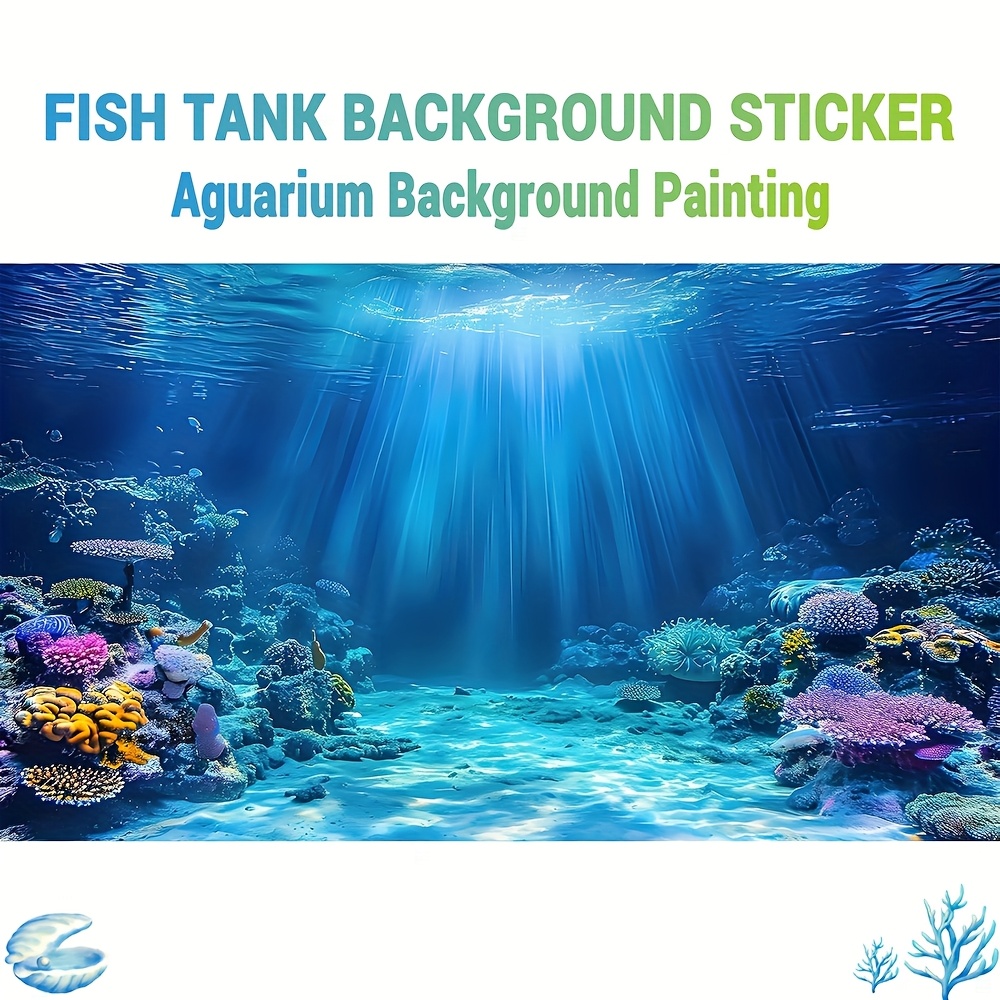 水槽背景壁紙フィッシュタンクステッカー、海水/淡水水槽、カメ - Aquarium Fish Games のレビューと価格