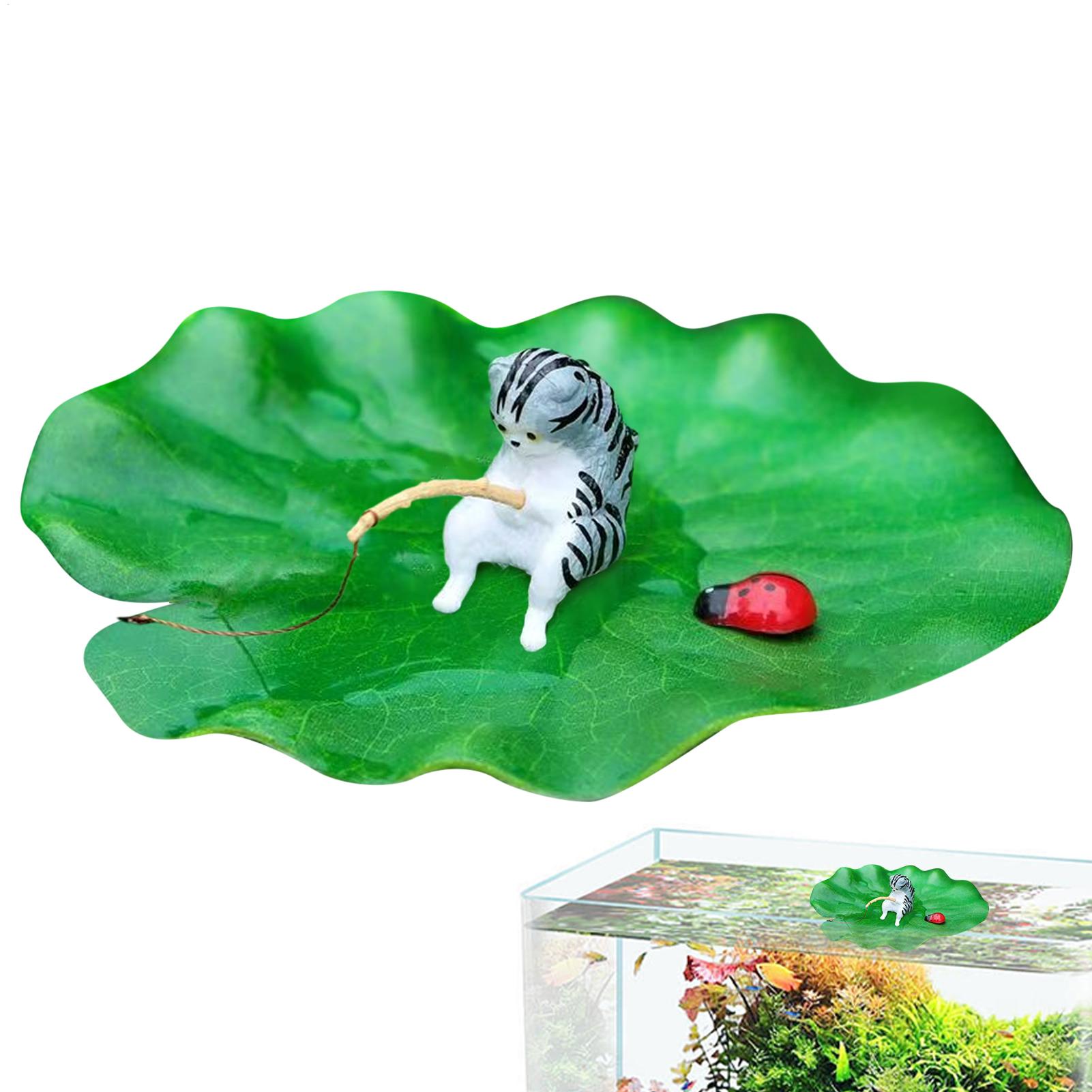 ミニフローティングキャットフィッシング蓮の葉水槽モデル装飾樹 - Aquarium Fish Names のレビューと価格