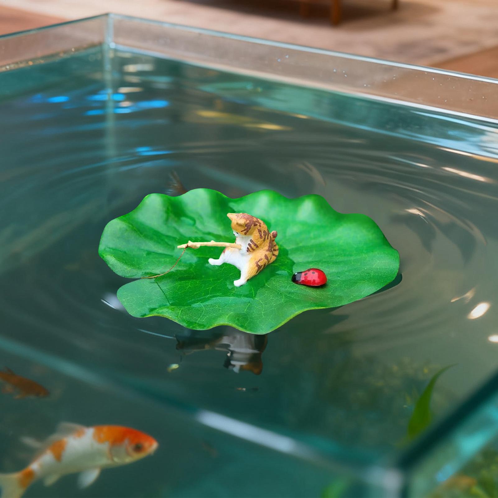ミニフローティングキャットフィッシング蓮の葉水槽モデル装飾樹 - Aquarium Fish Names のレビューと価格
