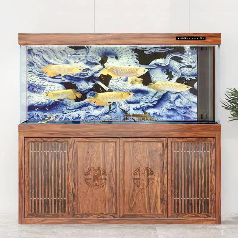 業務用高級ガラス製長方形壁掛け水槽、耐久性のあるリビングルー - Live Fish Aquarium のレビューと価格
