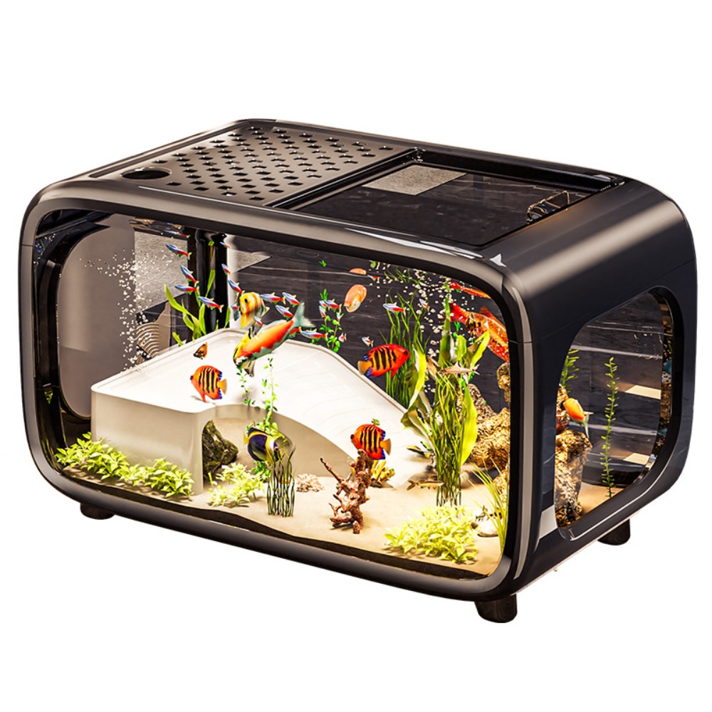 創造的な透明なエコ水槽（蓋付き）リビングルーム装飾景観水槽 - Live Fish Aquarium のレビューと価格